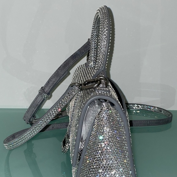 FIRM PRICE. Authentic Balenciega HOURGLASS XS HANDBAG WITH RHINESTONES - Picture 6 of 6